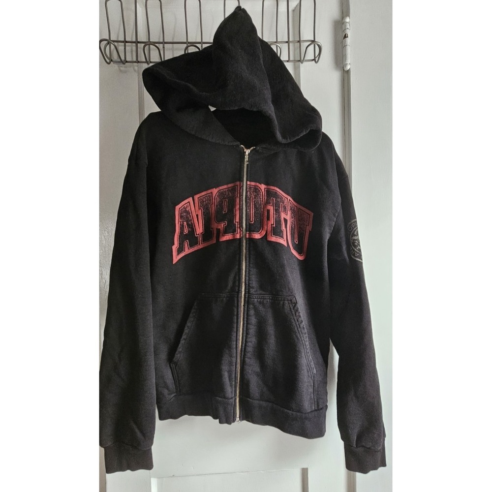 Travis Scott Reverse‎ Utopia Full zip up hoodie black Sz M
